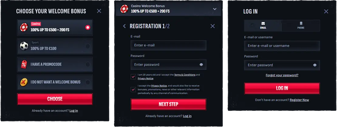 Mafia casino registration and login